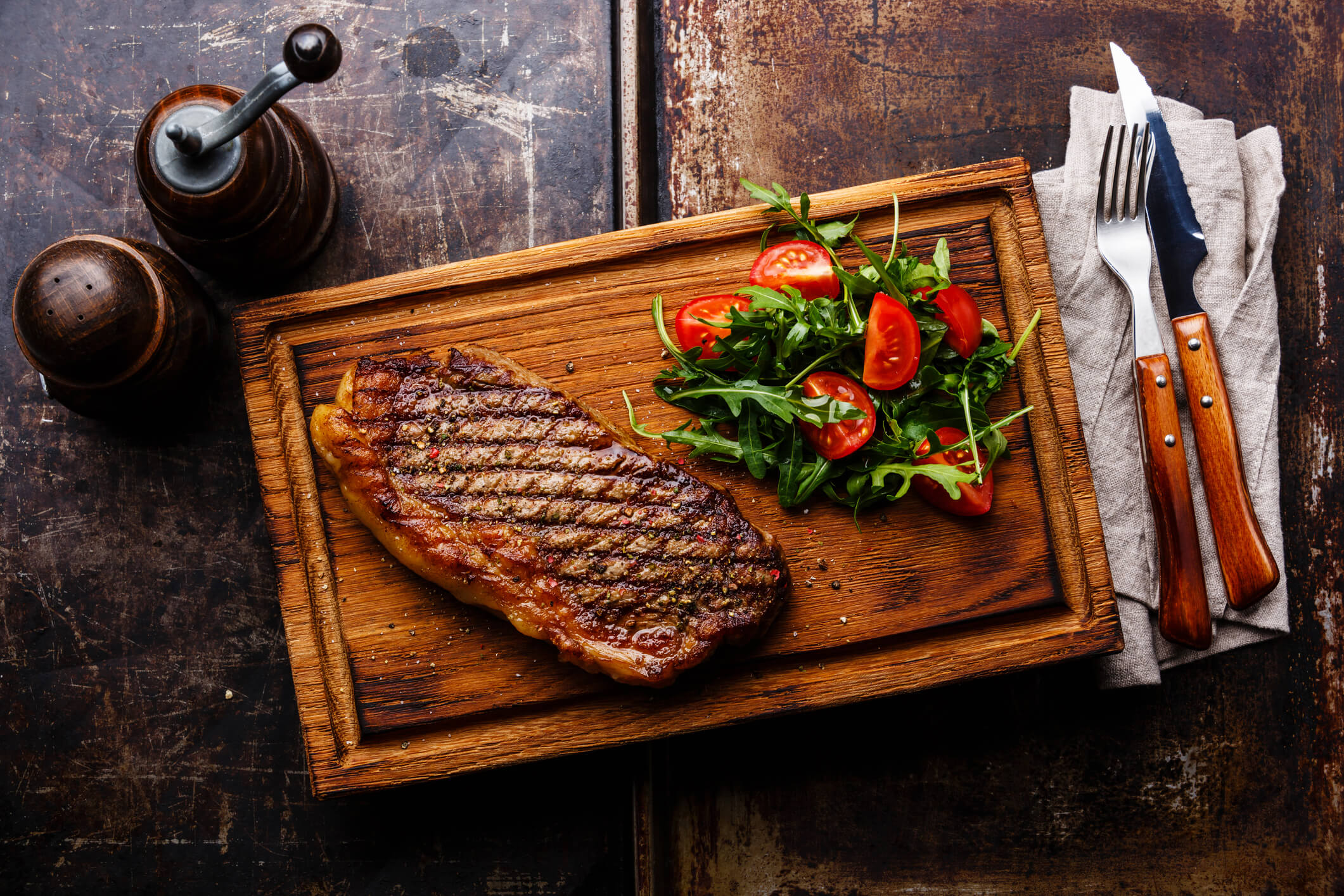 Rindfleich Steak und Rucula Salat